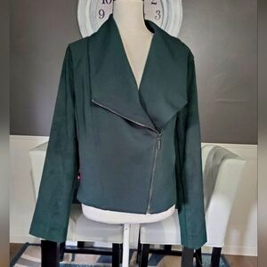 H by Halston Faux Suede Moto Jacket 14